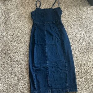 Women’s Dark Blue Denim Midi Dress